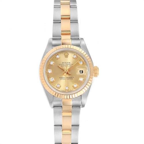 Photo of Rolex Datejust 26mm Steel Yellow Gold Diamond Ladies Watch 79173