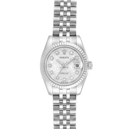 Photo of Rolex Datejust Steel White Gold Diamond Dial Ladies Watch 179174