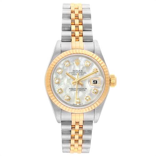 Photo of Rolex Datejust Steel Yellow Gold Diamond Ladies Watch 69173 Box Papers