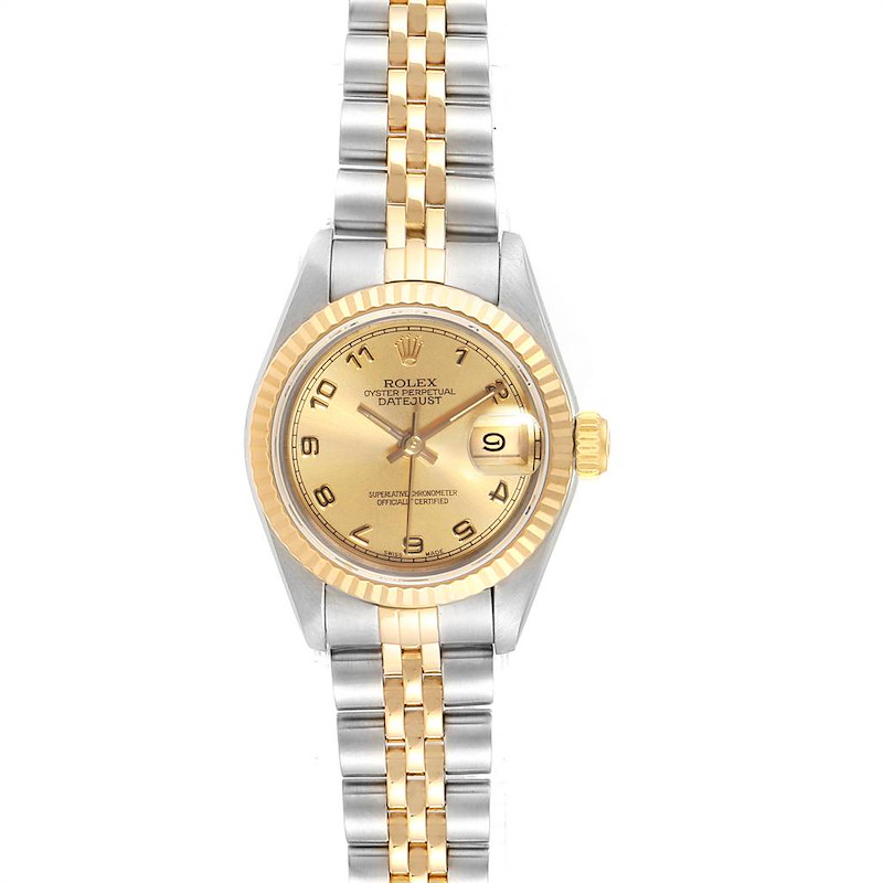 Rolex Datejust Steel Yellow Gold Arabic Numerals Ladies Ladies Watch 69173 SwissWatchExpo