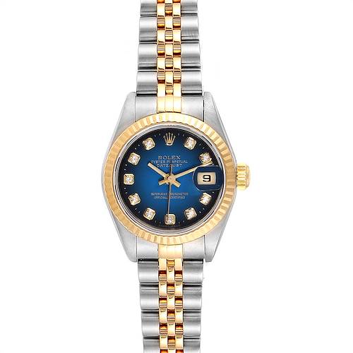 Photo of Rolex Datejust Steel 18K Yellow Gold Vignette Diamond Ladies Watch 79173
