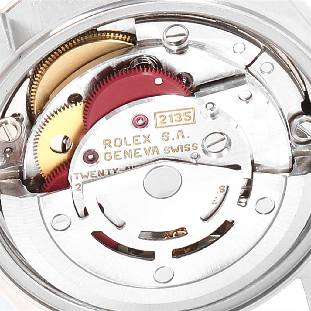 The image shows the movement mechanism and internal components of a Rolex Datejust 69174 Women's Stainless Steel Black Dial 69174 Women's Stainless Steel Black Dial watch.