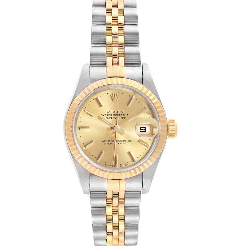 Rolex Datejust 26 Steel Yellow Gold Champagne Dial Ladies Watch 79173 SwissWatchExpo