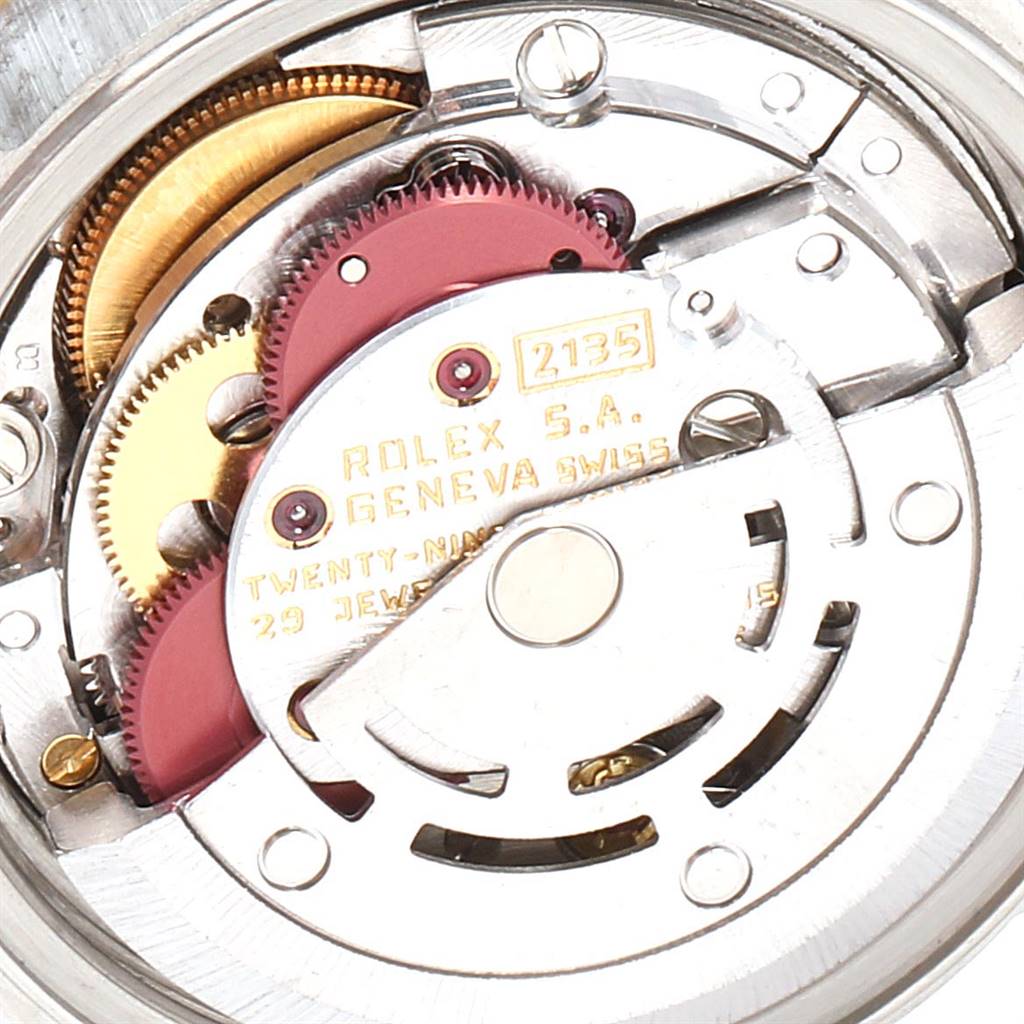 The image shows the internal mechanism and movement parts of a Rolex Datejust 69173 Women's Stainless Steel Silver Dial 69173 Women's Stainless Steel Silver Dial watch model.