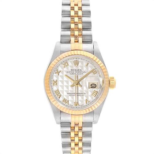 Photo of Rolex Datejust Steel Yellow Gold Pyramid Dial Ladies Watch 69173