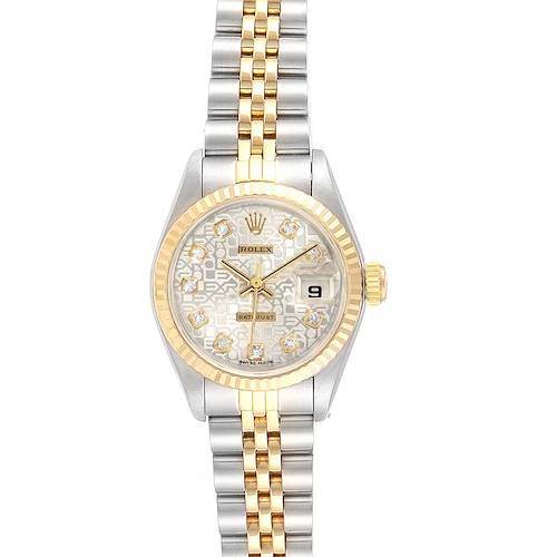 Photo of Rolex Datejust Steel Yellow Gold Silver Diamond Dial Ladies Watch 69173
