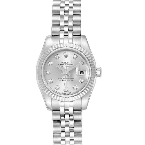 Photo of Rolex Datejust Steel White Gold Diamond Ladies Watch 179174 Box Card