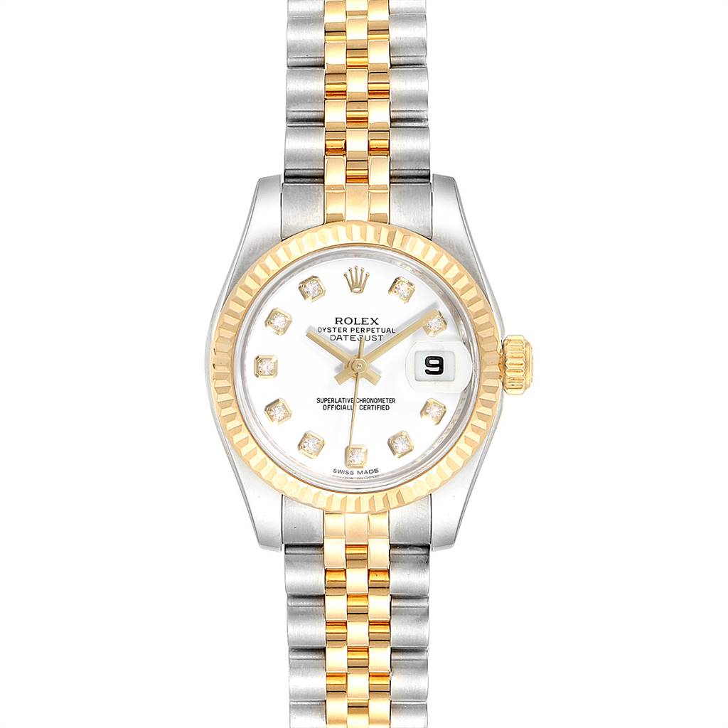 Rolex Datejust Steel Yellow Gold Diamond Ladies Watch 179173 Box Card ...