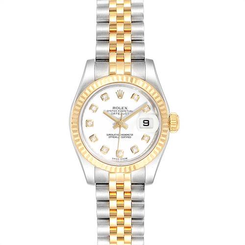 Photo of Rolex Datejust Steel Yellow Gold Diamond Ladies Watch 179173 Box Card