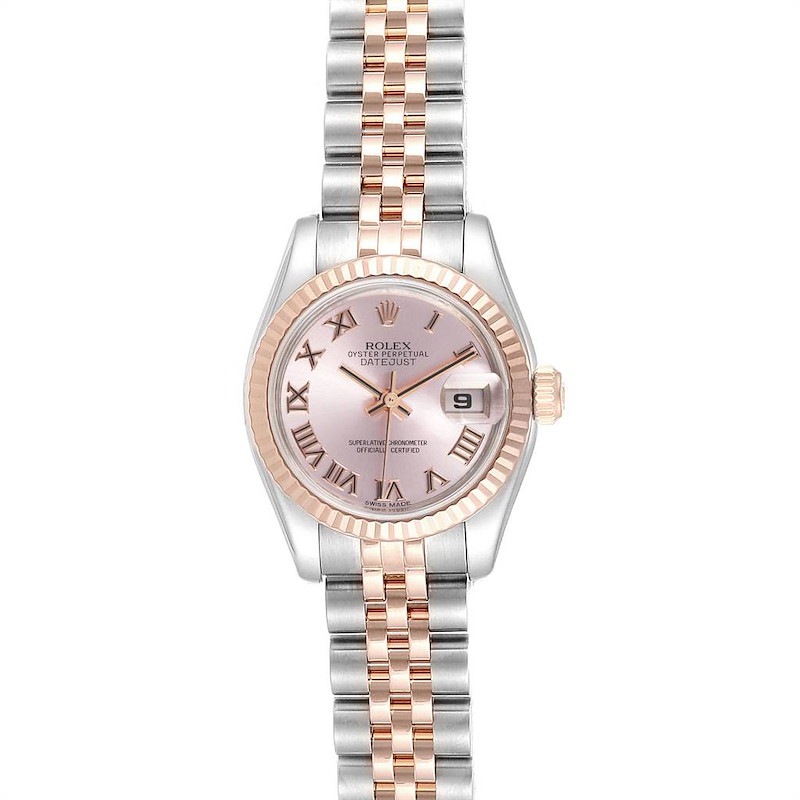 Rolex Datejust Steel Everose Gold Rose Dial Ladies Watch 179171 Box Papers SwissWatchExpo