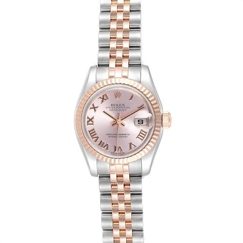 Photo of Rolex Datejust Steel Everose Gold Rose Dial Ladies Watch 179171 Box Papers