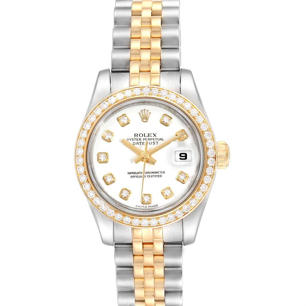 Rolex Datejust 26 Steel Yellow Gold Diamond Ladies Watch 179383 Box ...