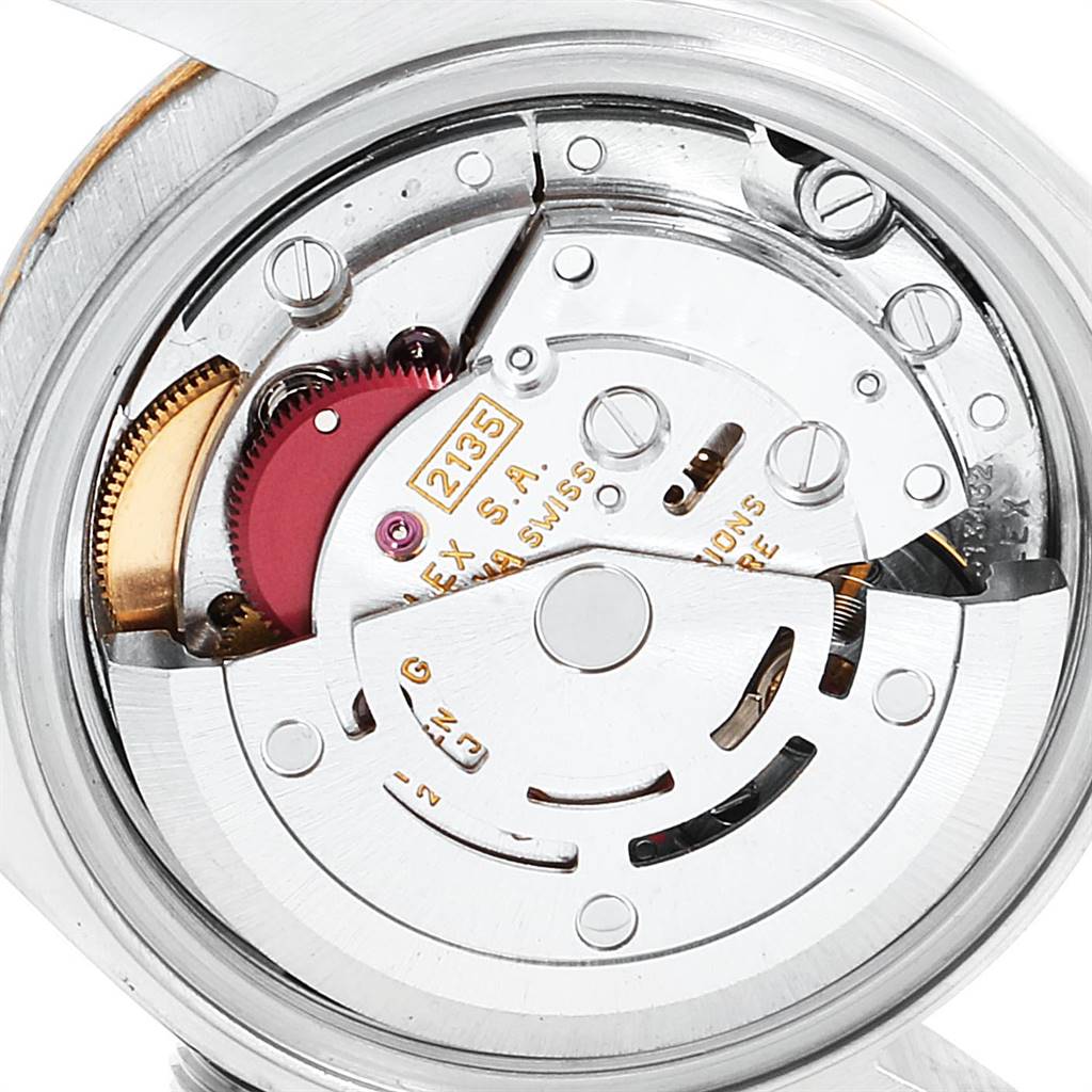 This image shows the internal mechanical movement of a Rolex Datejust 69173 Women's Stainless Steel Beige Dial 69173 Women's Stainless Steel Beige Dial watch.