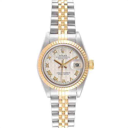 Photo of Rolex Datejust Steel Yellow Gold Pyramid Dial Ladies Watch 69173 Box Papers