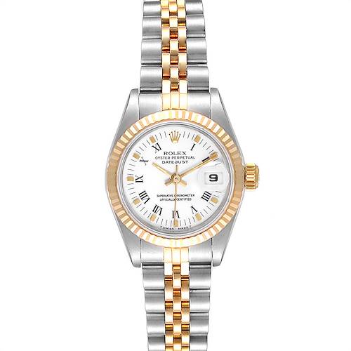 Photo of Rolex Datejust Steel Yellow Gold White Dial Ladies Watch 69173 Box Papers