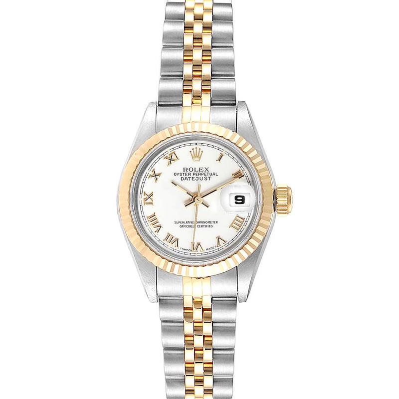 Rolex Datejust Steel Yellow Gold White Dial Ladies Watch Box Papers SwissWatchExpo