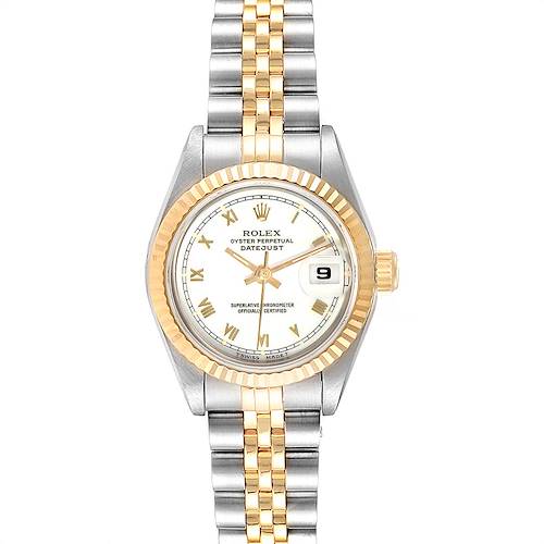 Photo of Rolex Datejust Steel Yellow Gold White Dial Ladies Watch 69173 Box