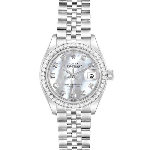 Photo of Rolex Datejust 28 Steel White Gold MOP Diamond Ladies Watch 279384