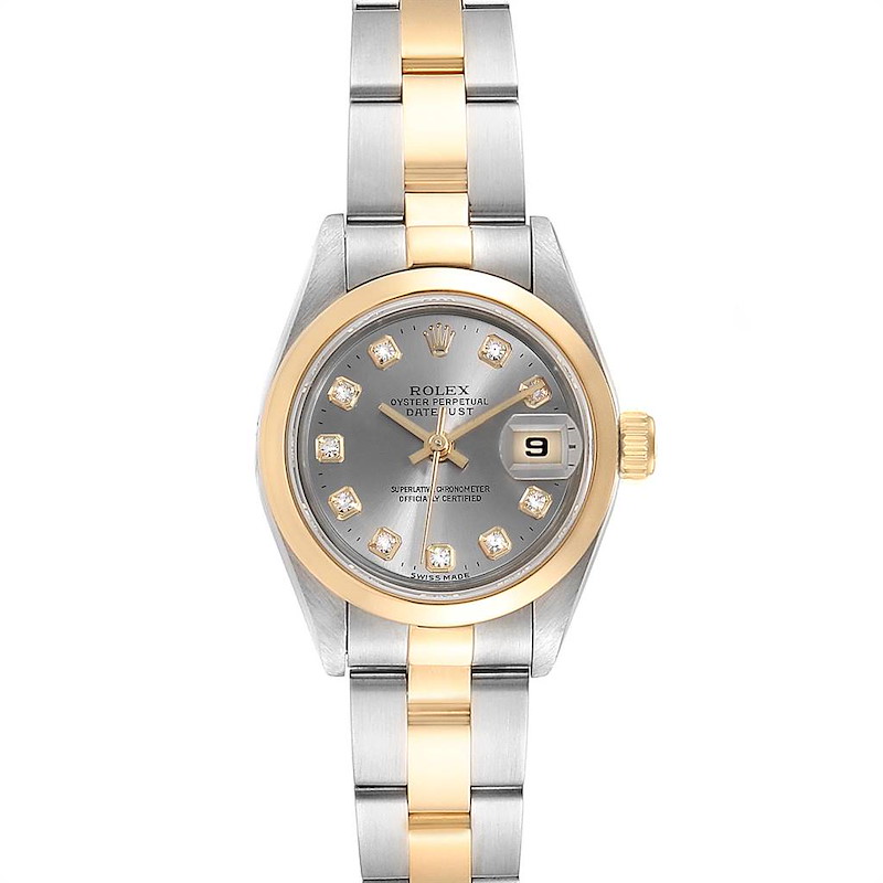Rolex Datejust Steel Yellow Gold Diamond Ladies Watch 69163 Box SwissWatchExpo