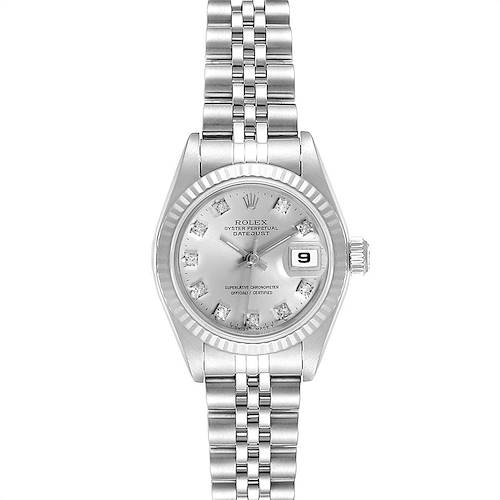 Photo of Rolex Datejust Steel White Gold Diamond Ladies Watch 69174 Box Papers