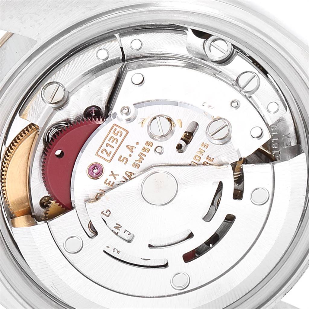 The image shows a close-up of the movement mechanism of a Rolex Datejust 69173 Women's Stainless Steel Champagne Dial 69173 Women's Stainless Steel Champagne Dial watch.