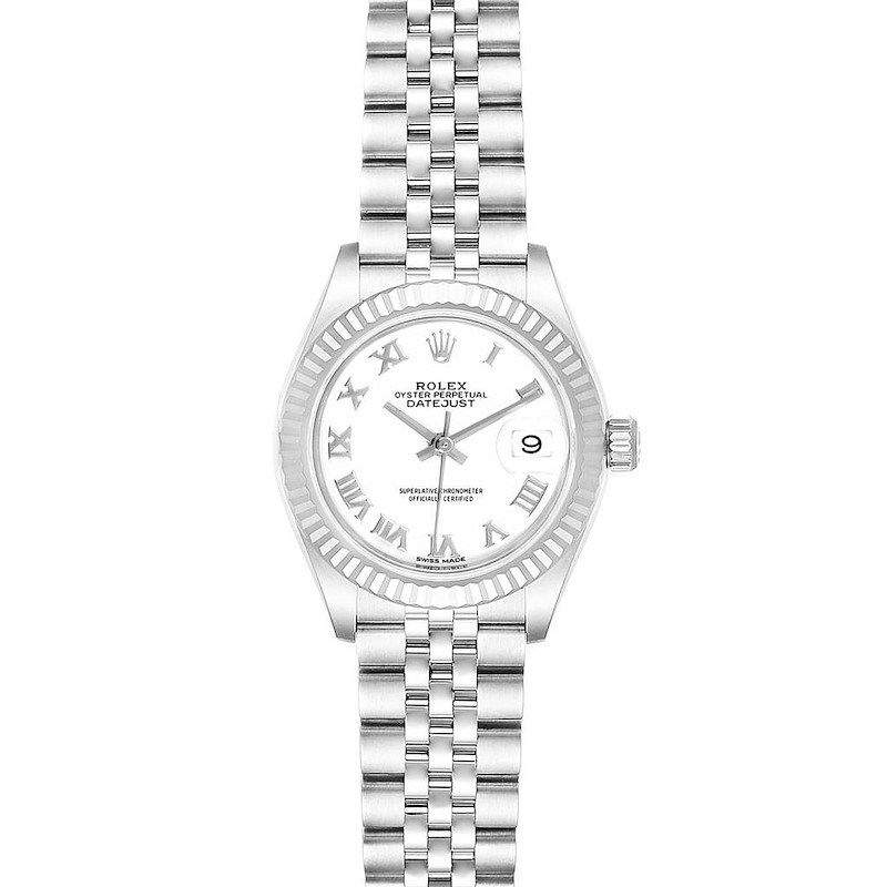 Rolex Datejust 28 Steel White Gold Ladies Watch 279174 Box Card SwissWatchExpo