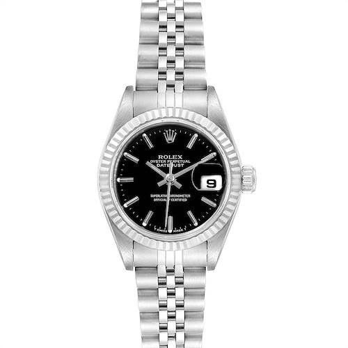 Photo of Rolex Datejust 26 Steel White Gold Black Dial Ladies Watch 79174