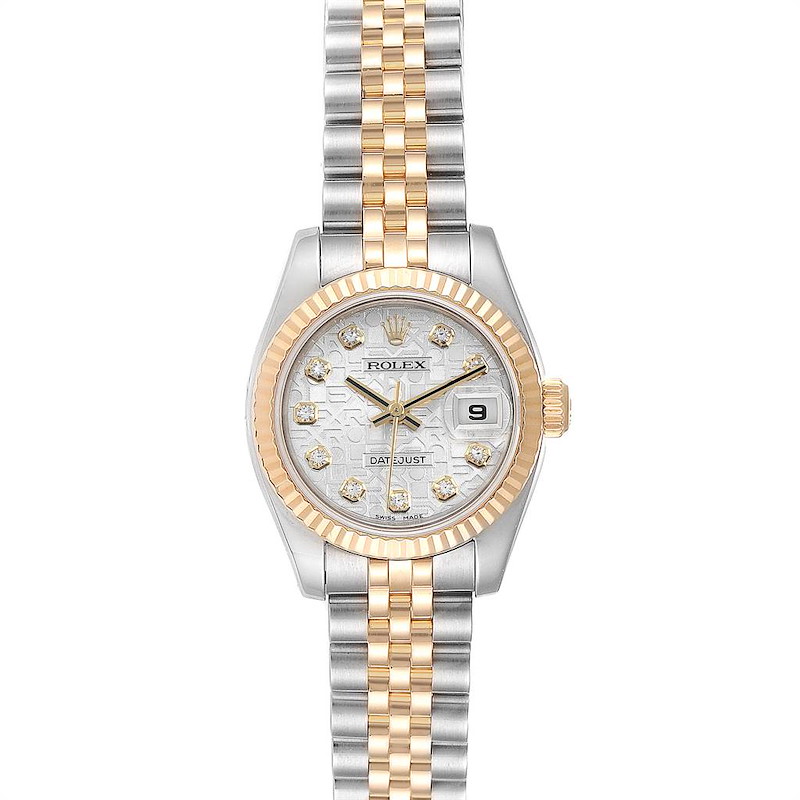 Rolex Datejust 26 Steel Yellow Gold Diamond Ladies Watch 179173 SwissWatchExpo