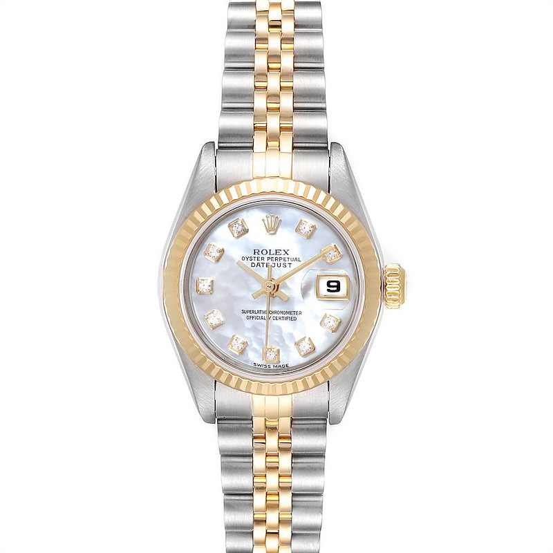 Rolex Datejust Steel Yellow Gold MOP Diamond Dial Ladies Watch 79173 SwissWatchExpo
