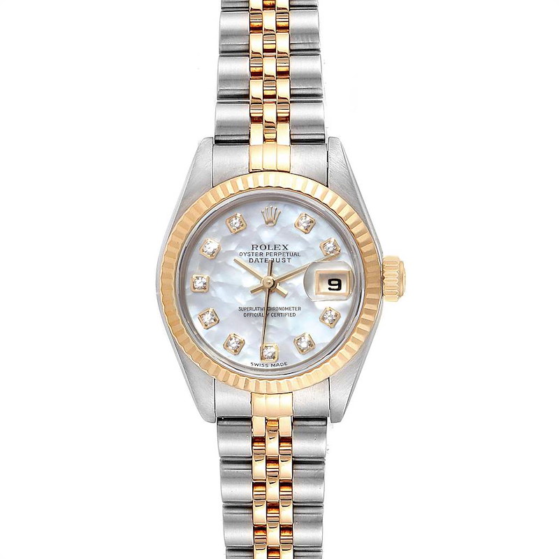Rolex Datejust Steel Yellow Gold MOP Diamond Ladies Watch 79173 Box Papers SwissWatchExpo
