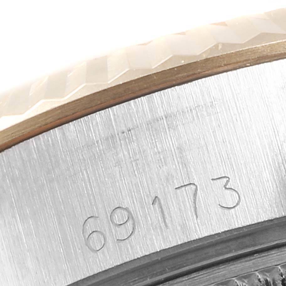 The image shows a close-up of the case side of a Rolex Datejust 69173 Women's Stainless Steel Champagne Dial 69173 Women's Stainless Steel Champagne Dial watch, featuring the model number 69173.
