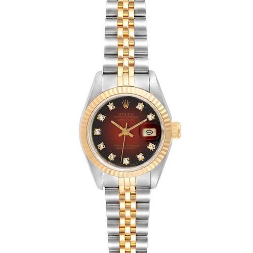 Photo of Rolex Datejust Steel Yellow Gold Vignette Diamond Dial Ladies Watch 69173