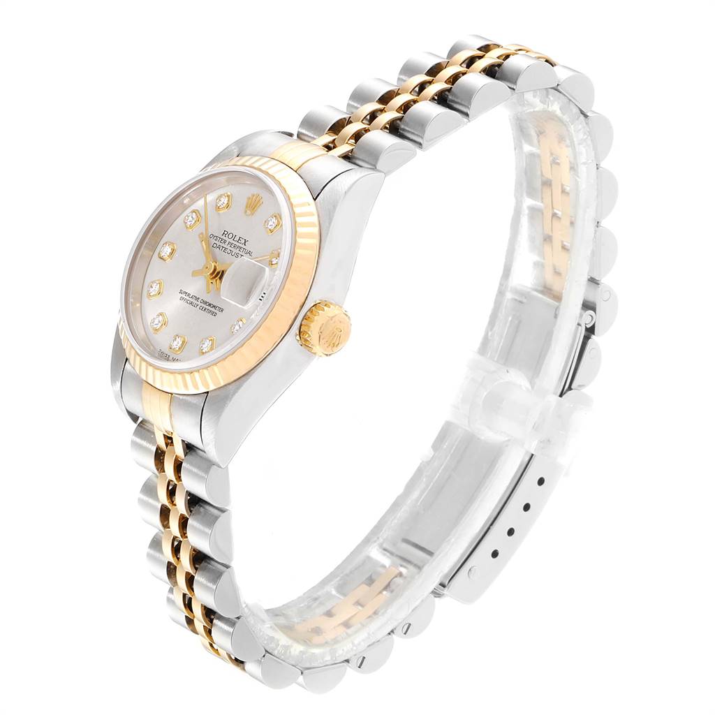 Rolex Datejust 26mm Steel Yellow Gold Diamond Dial Ladies Watch 69173 ...