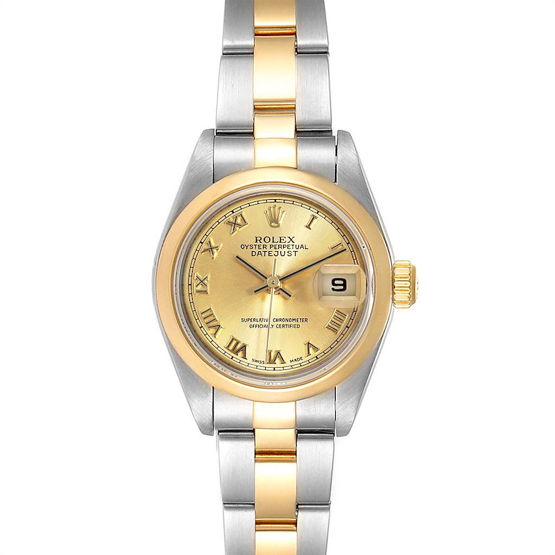 Rolex Datejust Steel Yellow Gold Silver Dial Ladies Watch 79163 SwissWatchExpo