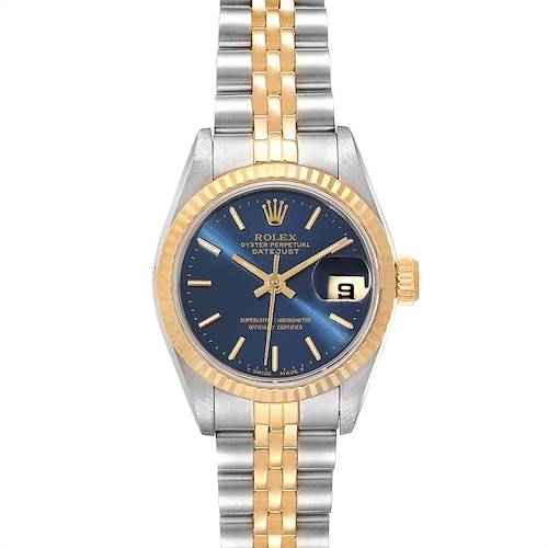 Photo of Rolex Datejust Steel Yellow Gold Blue Dial Ladies Watch 69173