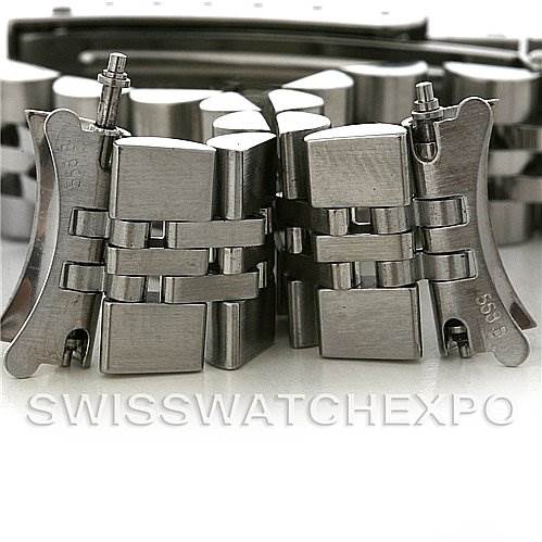 The image shows a close-up of the clasp and links of the Rolex Datejust 69174 Women's Stainless Steel Black Dial 69174 Women's Stainless Steel Black Dial watch bracelet.