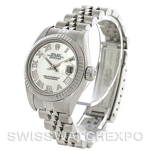 Rolex Datejust Ladies Steel 18k White Gold Watch 79174 SwissWatchExpo