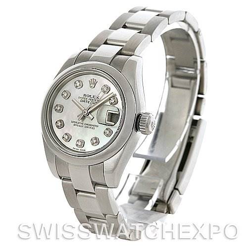Rolex Datejust Ladies Steel Diamond Watch 179160 SwissWatchExpo