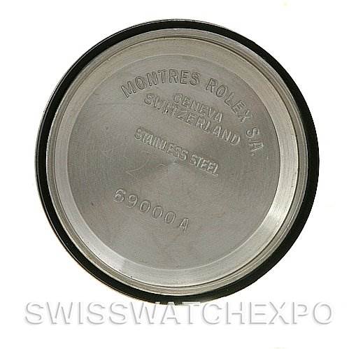 This image shows the inside case back of a Rolex Datejust 69173 Women's Stainless Steel Black Dial 69173 Women's Stainless Steel Black Dial watch, featuring engraving details.