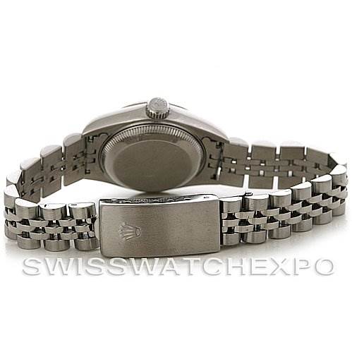 This image shows the back and bracelet clasp of a Rolex Datejust 69174 Women's Stainless Steel Pink Dial 69174 Women's Stainless Steel Pink Dial watch from a rear angle.