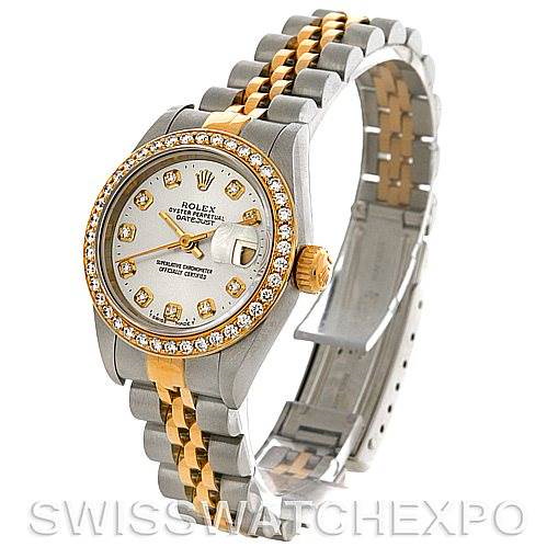 Rolex Datejust Ladies Steel 18k Yellow Gold Diamond Watch 69173 SwissWatchExpo