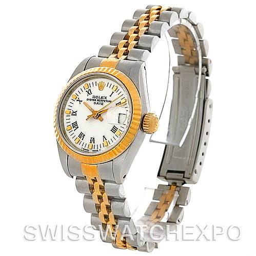 Rolex Datejust Ladies Steel 18k Yellow Gold White Dial 69173 SwissWatchExpo