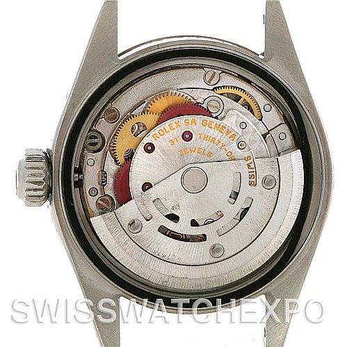 The image shows a close-up view of the movement of a Rolex Datejust 79174 Women's Stainless Steel White Dial 79174 Women's Stainless Steel White Dial watch.
