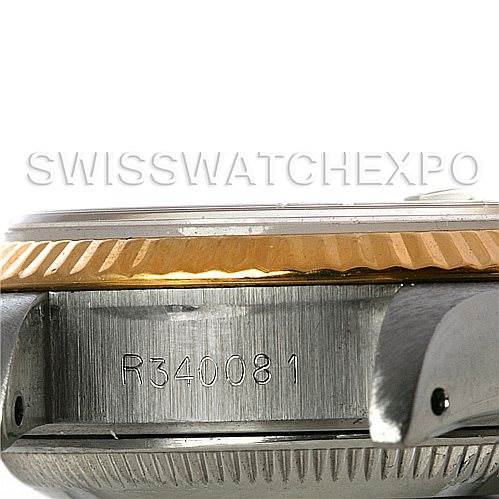 This image shows the side view of a Rolex Datejust 69173 Women's Stainless Steel Champagne Dial 69173 Women's Stainless Steel Champagne Dial model watch, highlighting the case, bezel, and part of the lug.
