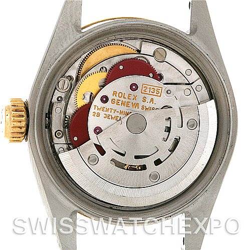 The image shows the internal movement and mechanism of a Rolex Datejust 69173 Women's Stainless Steel White Dial 69173 Women's Stainless Steel White Dial watch.