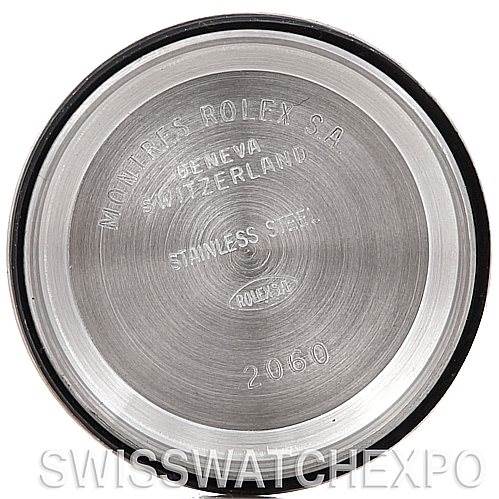 This image shows the inner case back of a Rolex Datejust 79173 Women's Stainless Steel Champagne Dial 79173 Women's Stainless Steel Champagne Dial model, highlighting its markings and stainless steel composition.