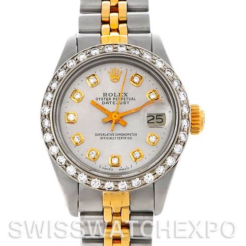 Photo of Rolex Datejus Ladies Steel 14k Yellow Gold Diamond 6917 Watch