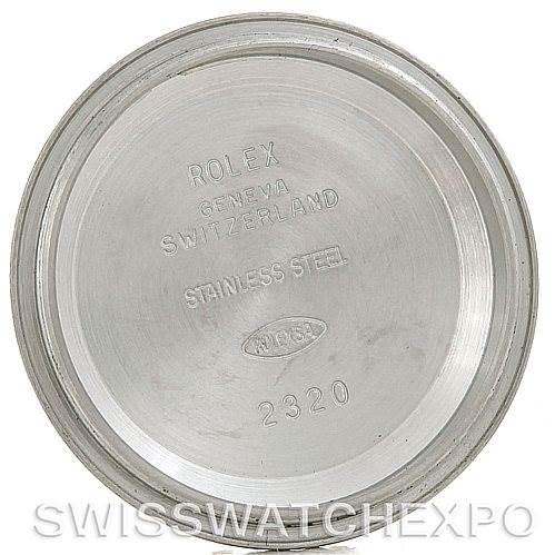 The image shows the inside case back of a Rolex Datejust 179173SSJ Women's Steel and Gold (two tone) Champagne Dial 179173SSJ Women's Steel and Gold (two tone) Champagne Dial watch made of stainless steel, displaying the model number 2320.