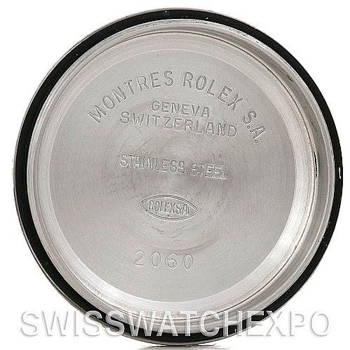 This image shows the inside of the case back for a Rolex Datejust 79173 Women's Stainless Steel Silver Dial 79173 Women's Stainless Steel Silver Dial watch, highlighting inscriptions and metal type.