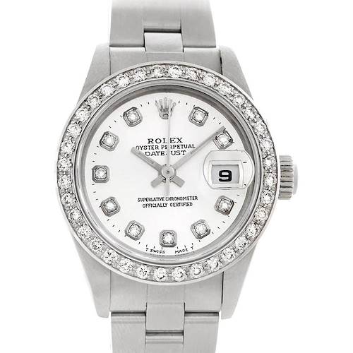 Photo of Rolex Datejust Ladies Steel 18k White Gold Diamond Watch 69190